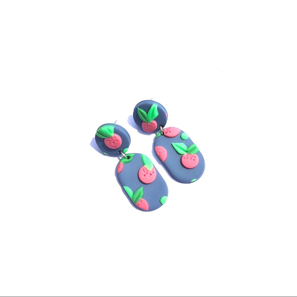 Handmade Polymer Clay Earrings Peach